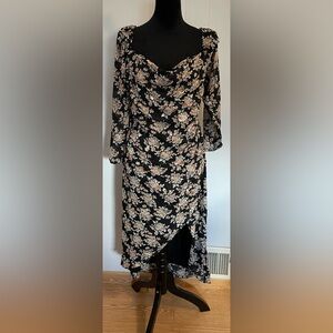 Lush Black Floral Dress